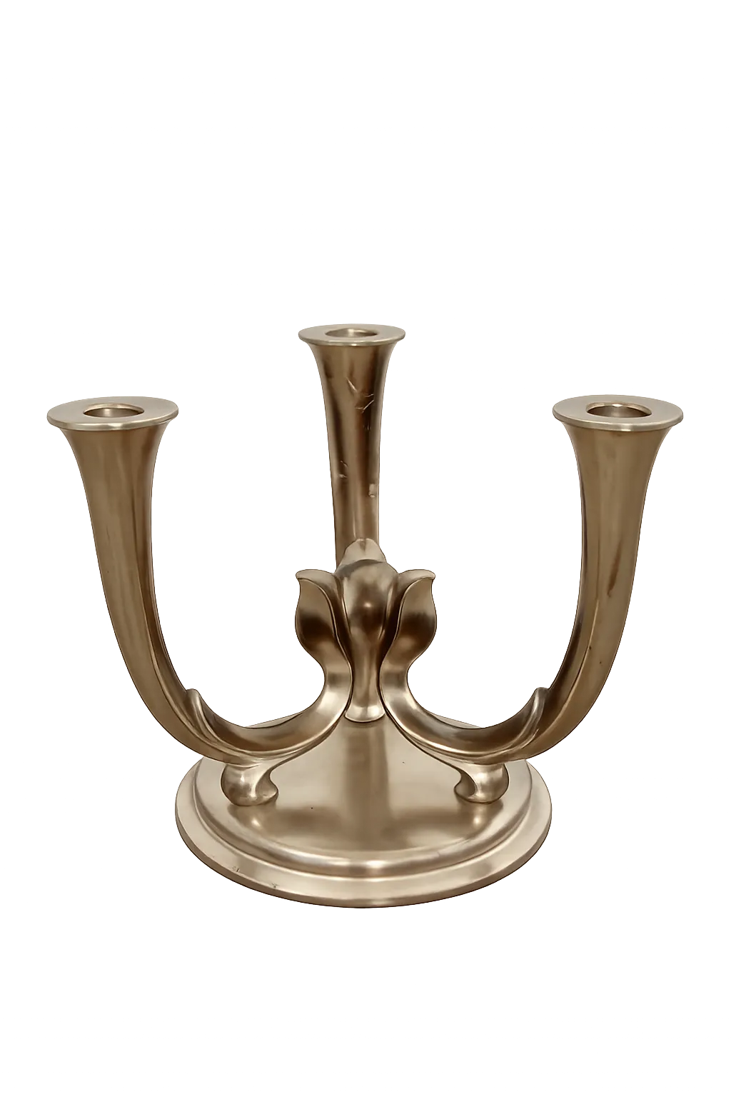 Wmf Germany 1940s Art Deco Candlestick | Silver Plated Brass |