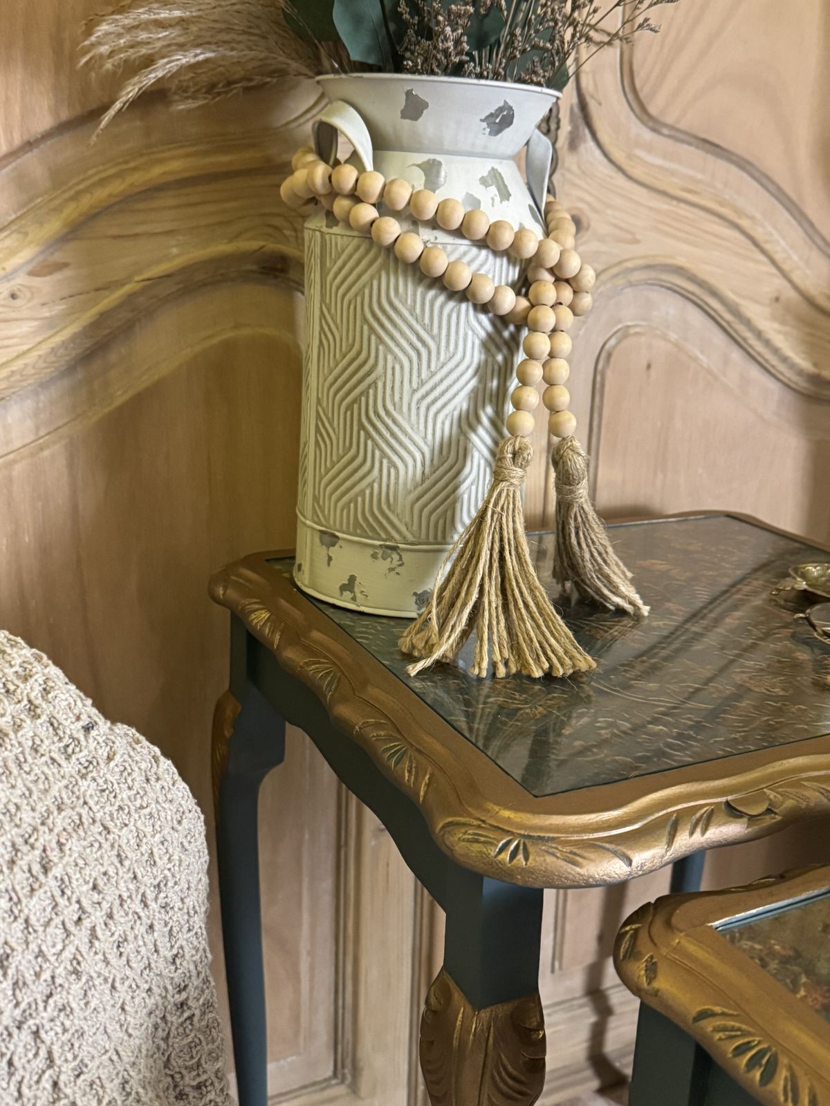 Vintage Mahogany Nest Of 2 Tables – Hand Painted & Decoupaged photo furniture