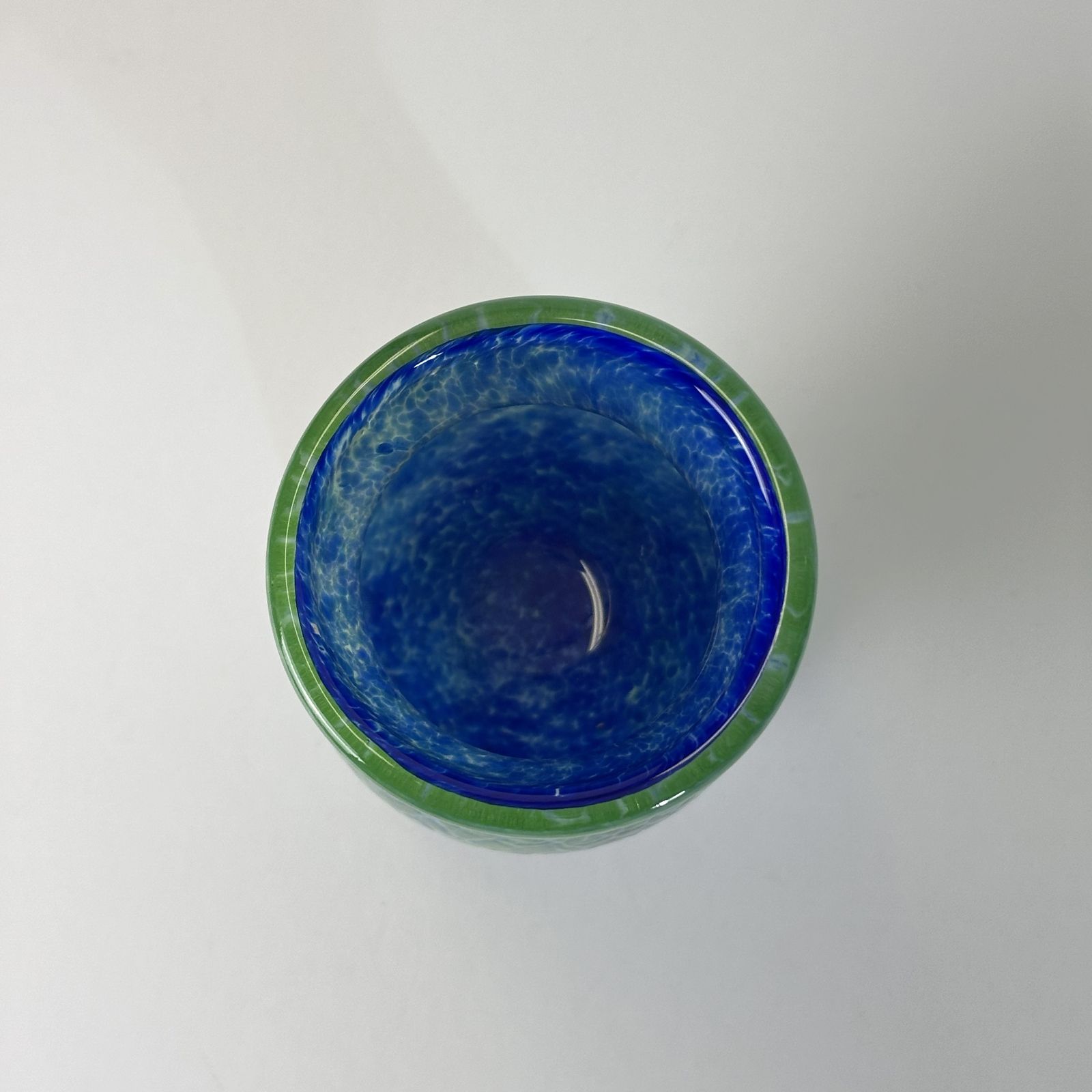 Art Glass Vase Green And Blue Crackle Glass Attributed To Gunnar Håkansson Johansfors Sweden 1930s photo 450.0