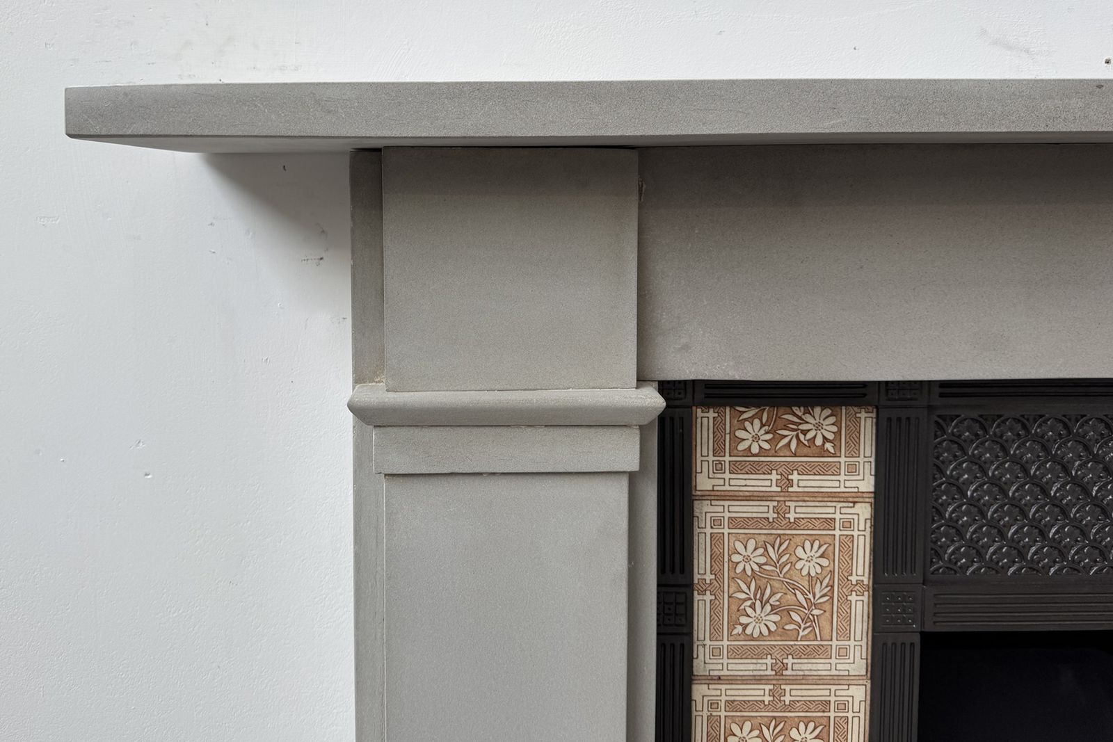 Antique 19th Century Victorian Grey Stone Fireplace Surround photo Home Fixtures