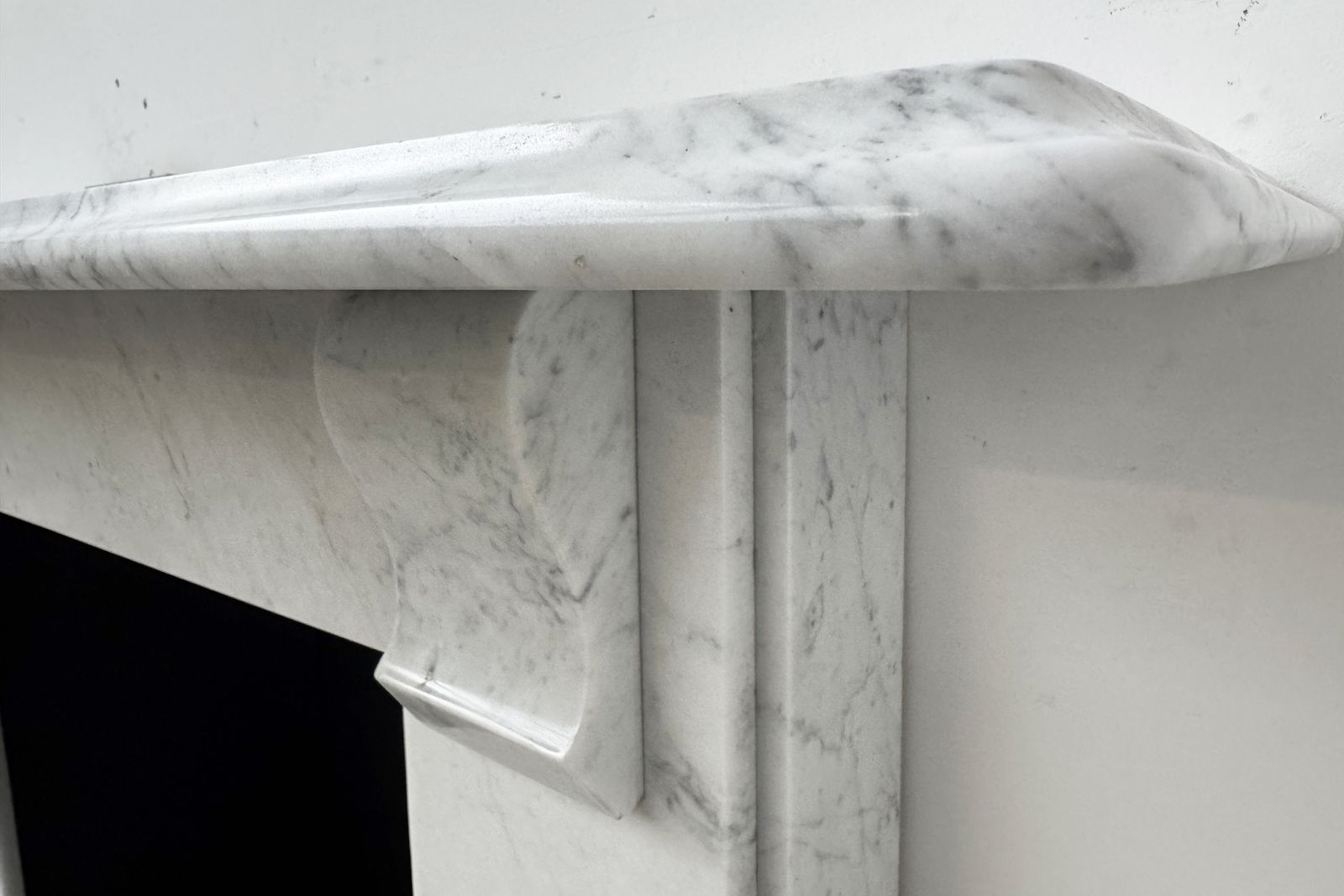 Antique Victorian Corbelled Carrara Marble Fireplace Surround photo vintage