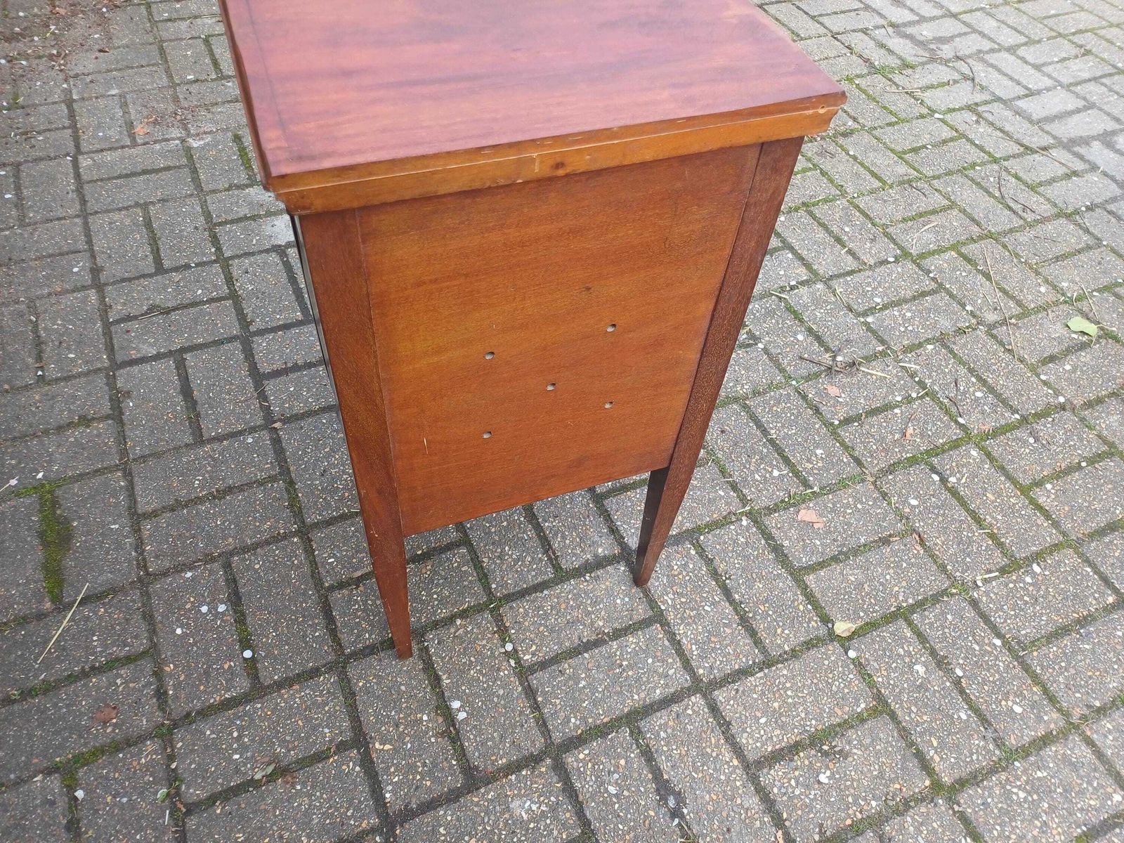photo buy Edwardian Inlaid Mahogany Bedside Cabinet Antique Pot Cupboard Nightstand Vintage Bedside Table Brass Handle Storage Stripped Oiled Top