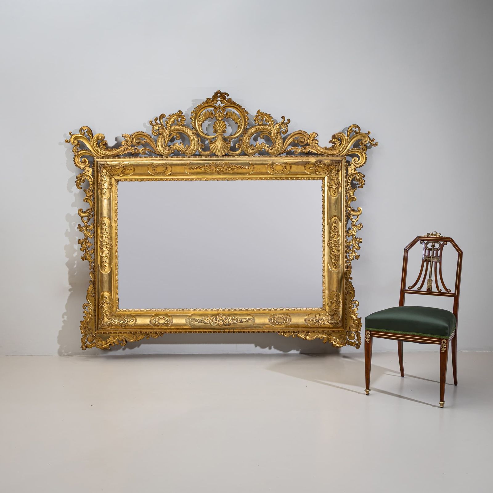 Large Florentine Baroque Style Wall Mirror, Italy, Late 19th Century photo 5870.0