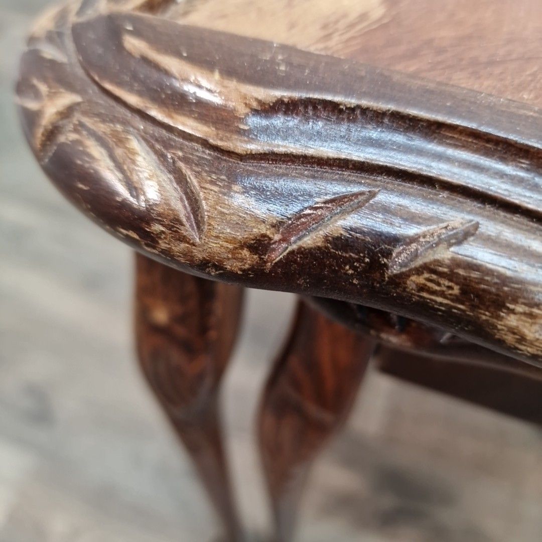 photo buy Vintage Nest Of Tables Mahogany Queen Anne Antique Style Nesting Side Table
