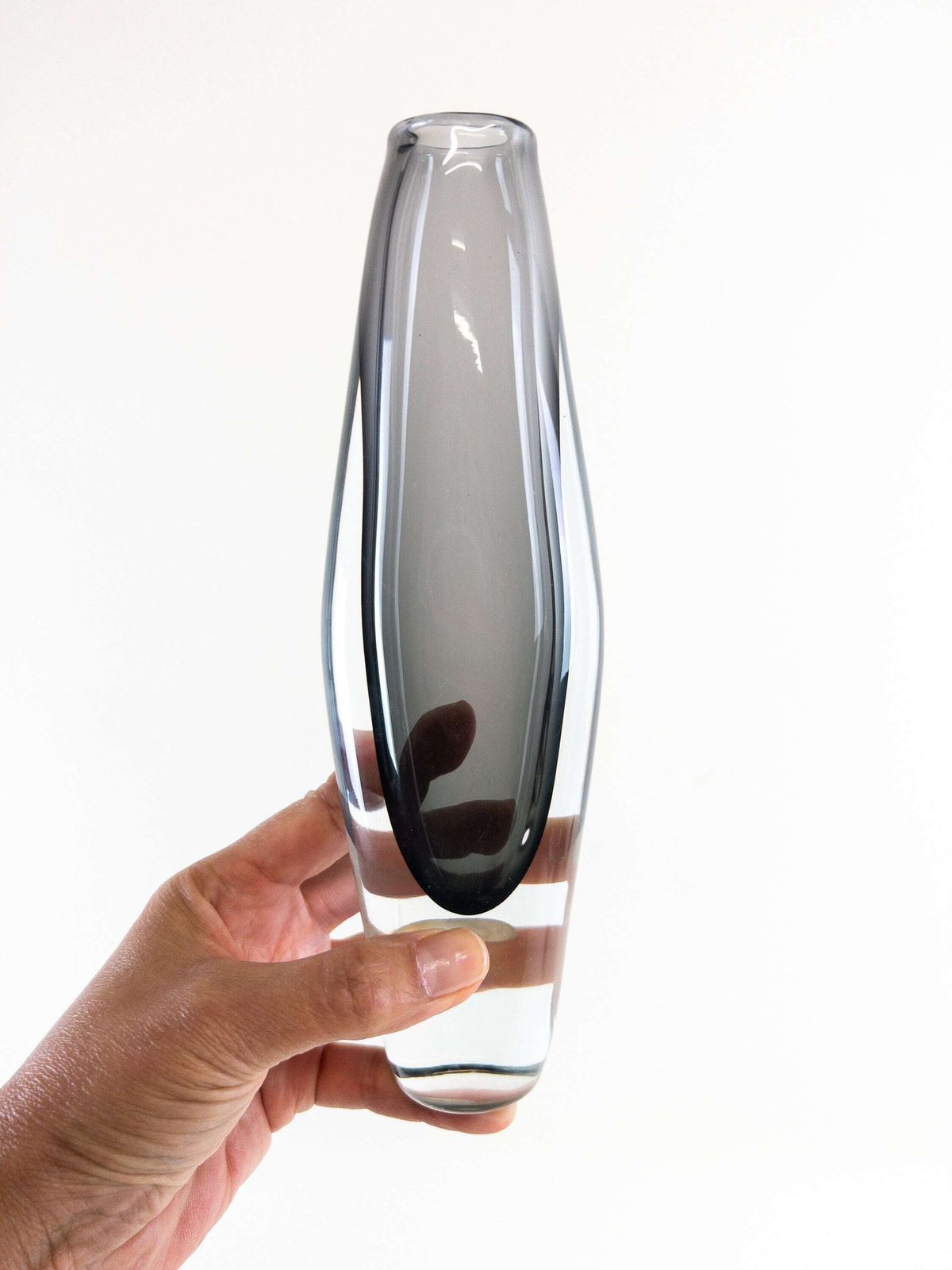 Josef Schott Art Glass Vase: Smokey Grey Smalandshyttan, Sweden photo furniture