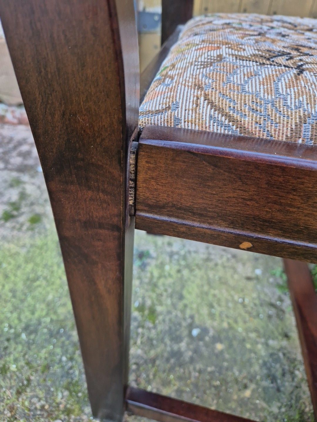 Pair Of Ladderback "Old Charm" Style Oak Carver Chairs With Tapestry Seats photo vintage