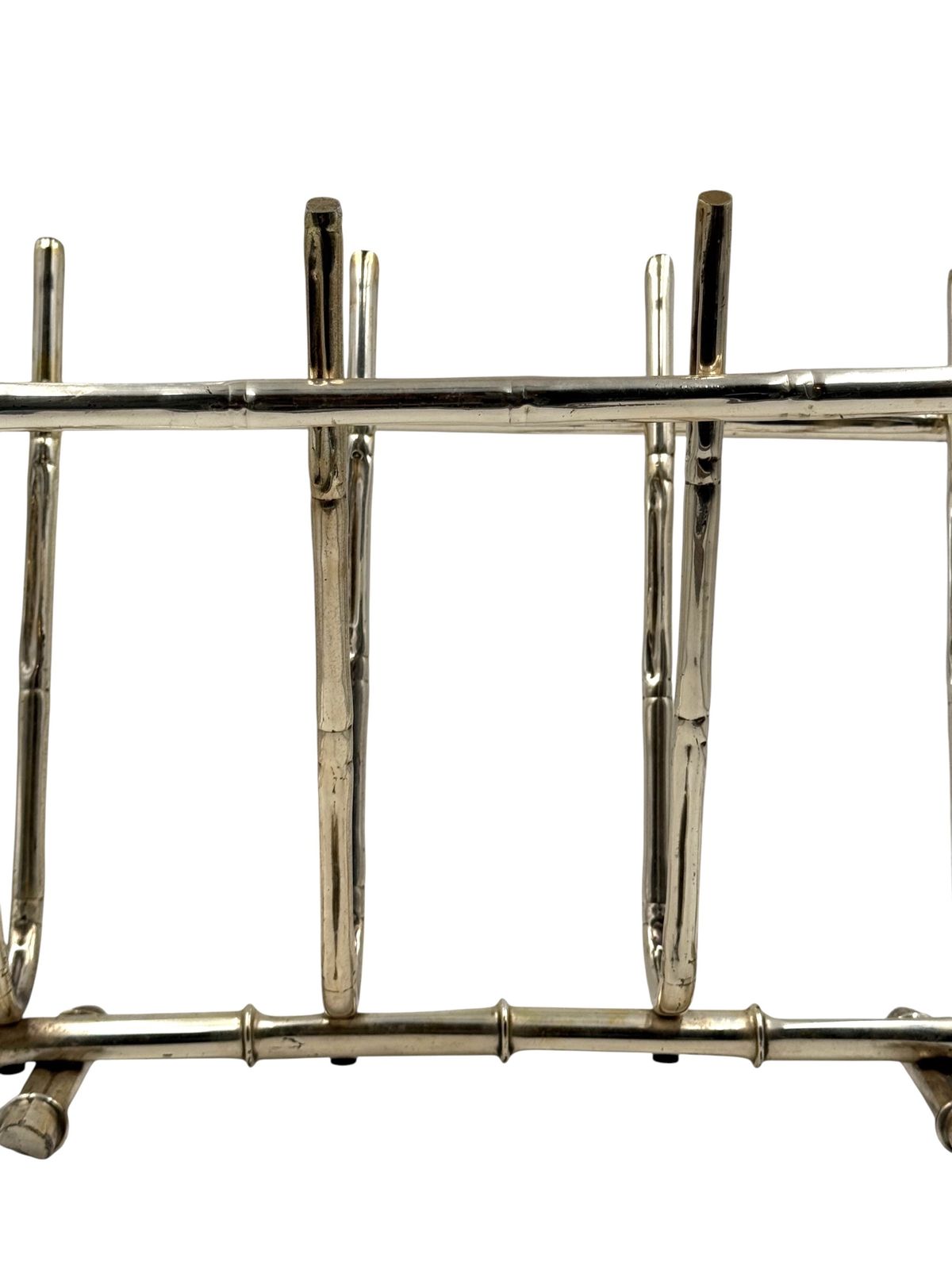 Hollywood Regency Bamboo Shaped Brass Magazine Rack, Italy 1970s photo Home Decor