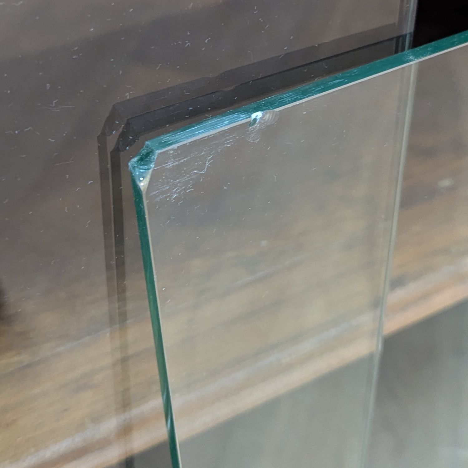 photo for sale Vintage 1950s Oak Glazed Bookcase Cabinet