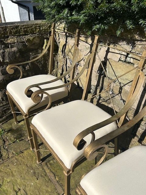 Hollywood Regency 1960s Italian Gilt Metal Armchairs | Set Of 4 photo 4000.0