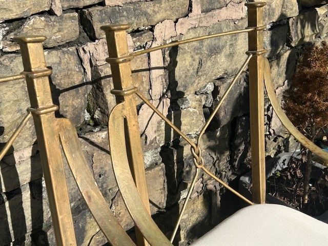 photo buy Hollywood Regency 1960s Italian Gilt Metal Armchairs | Set Of 4