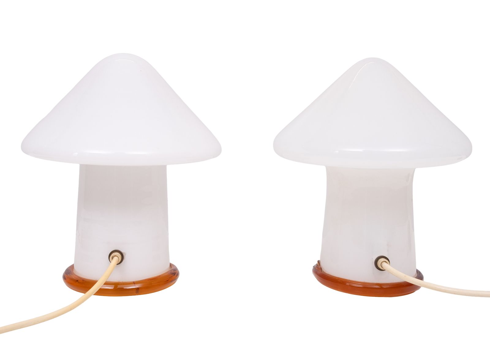 Stunning Set Murano Mushroom Table Lamps 1970s Italy photo 1150.0