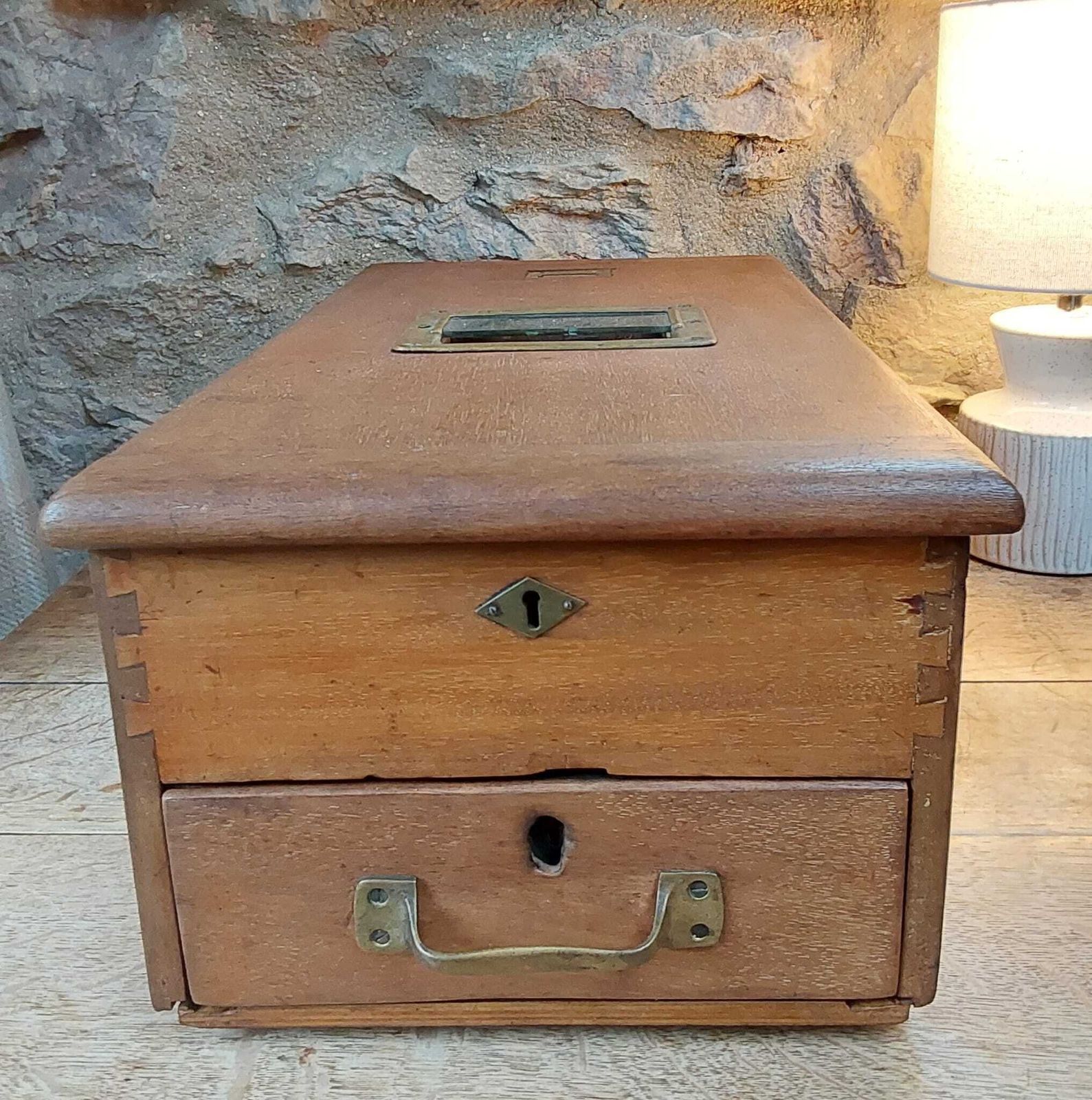 Antique Parnall And Sons Wooden Cash Box photo 135.0
