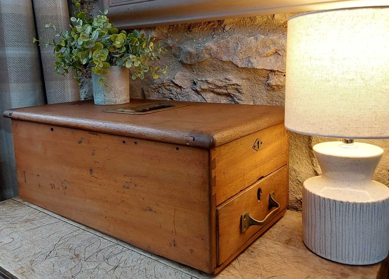 photo furniture Antique Parnall And Sons Wooden Cash Box