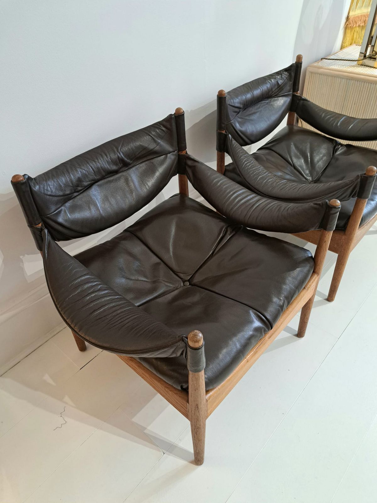 Kristian Vedel "Modus" Danish Oak Lounge Chairs, Circa 1970, Pair photo 3600.0