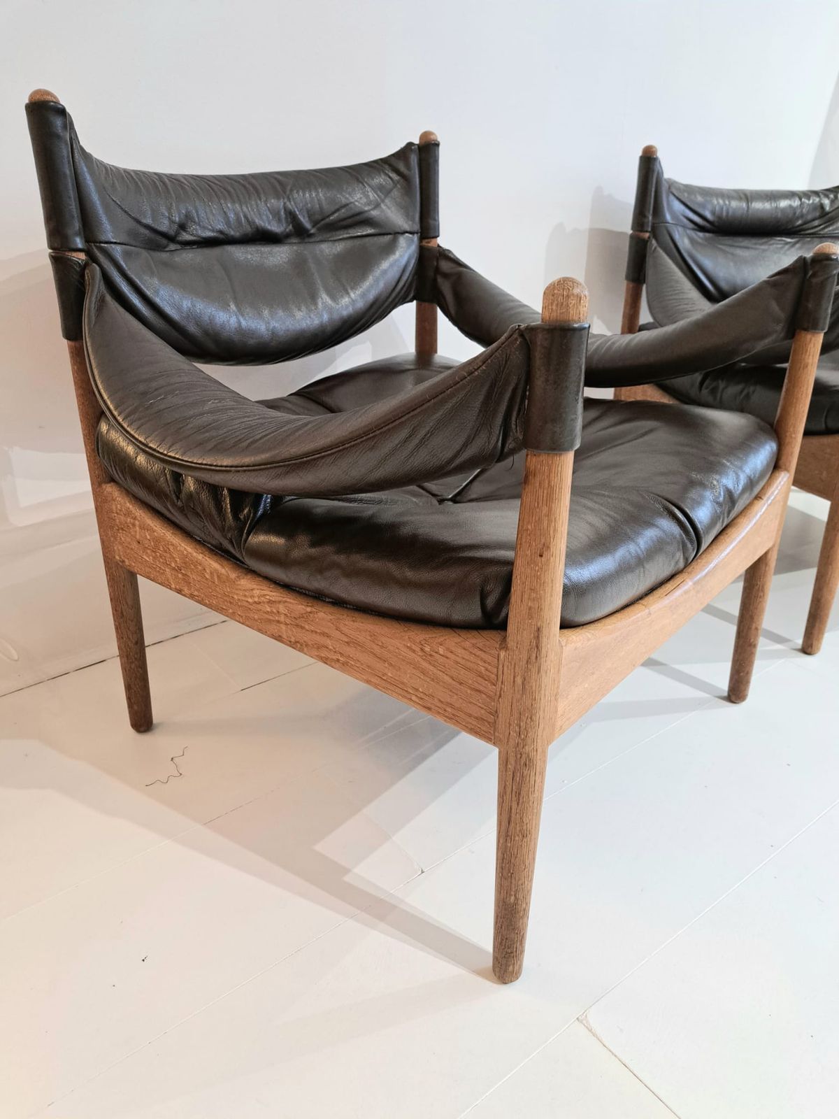 Kristian Vedel "Modus" Danish Oak Lounge Chairs, Circa 1970, Pair photo vinterior