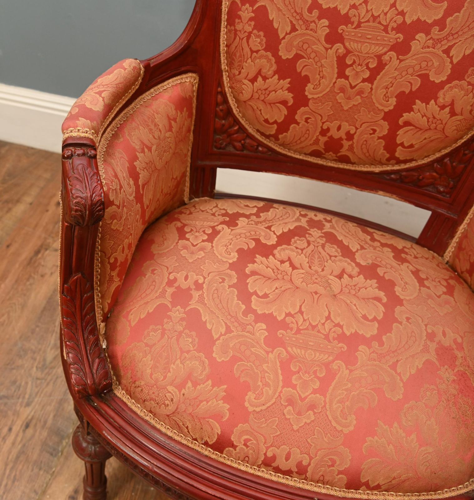 Pair Victorian Arm Chairs Mahogany Seats Chair Sofa photo Furniture