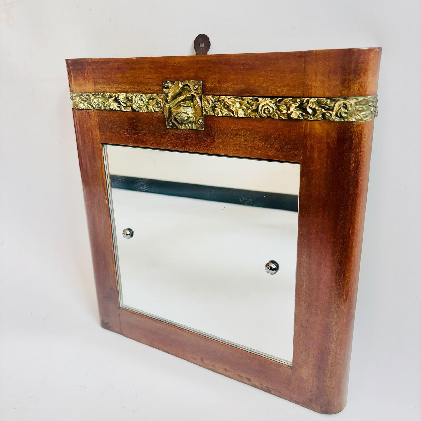 Rare Antique Art Nouveau Wall Mirror With Relief Cast Gilt Mounts 1900 photo furniture