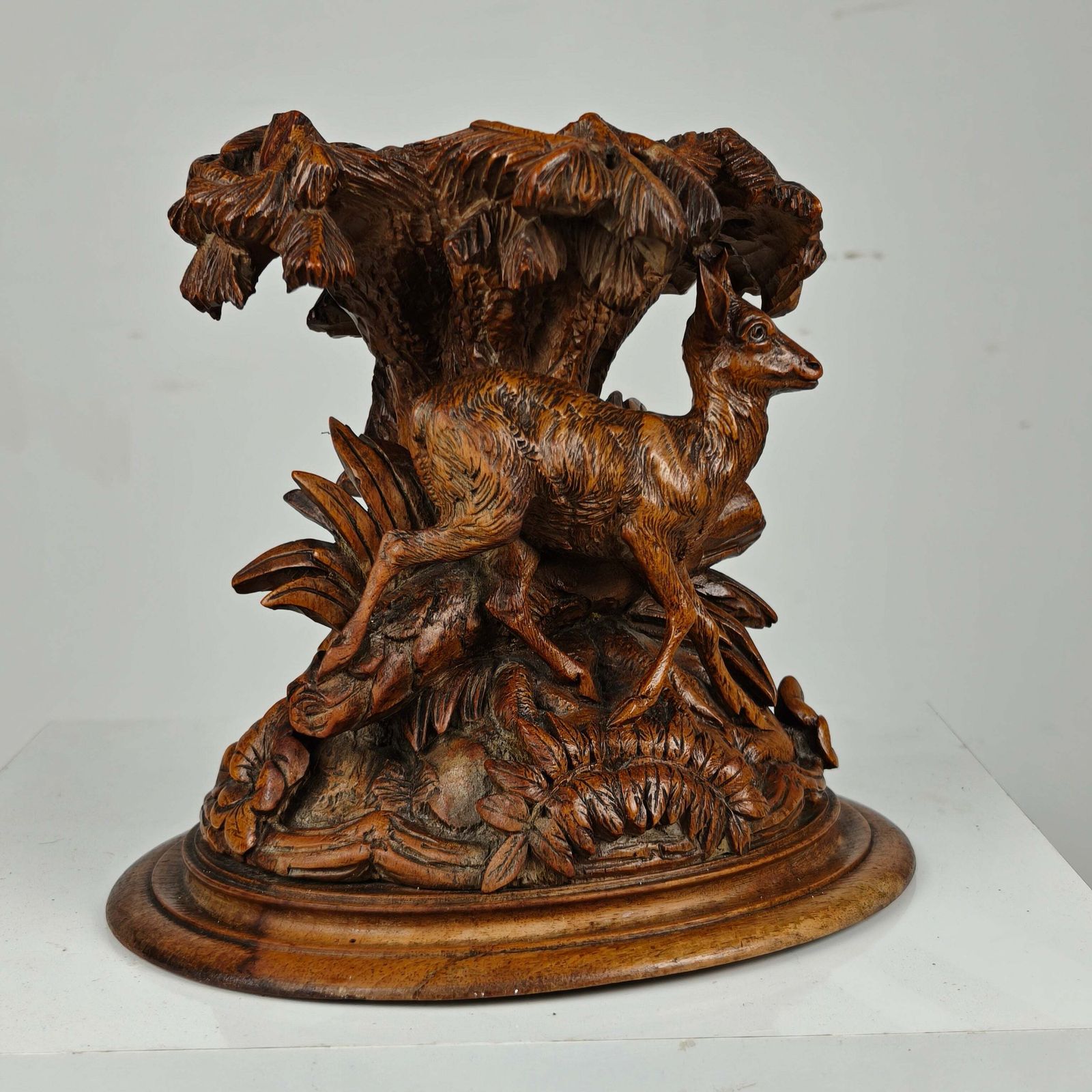 Antique 19th Century Black Forest Hand Carved Deer Sculpture photo 583.0