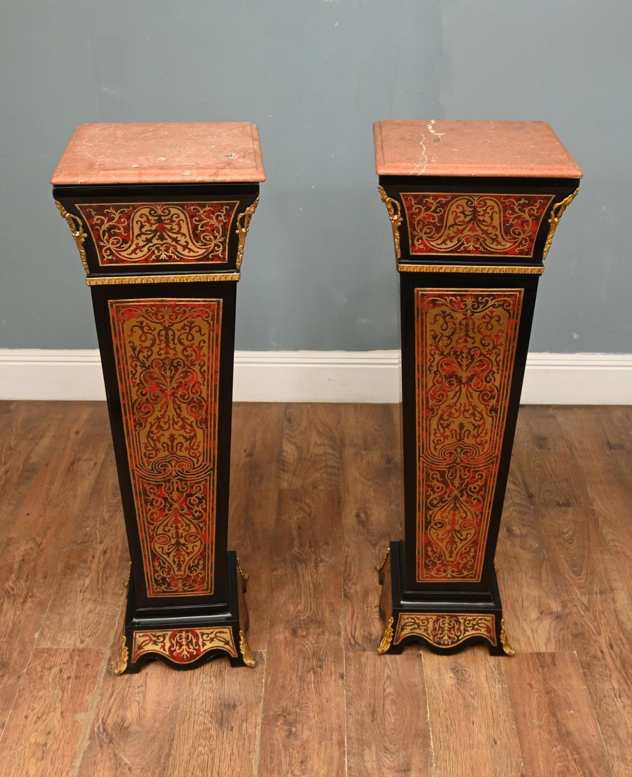 Boulle Pedestal Stand Column Support Louis XV Buhl Inlay photo 1750.0