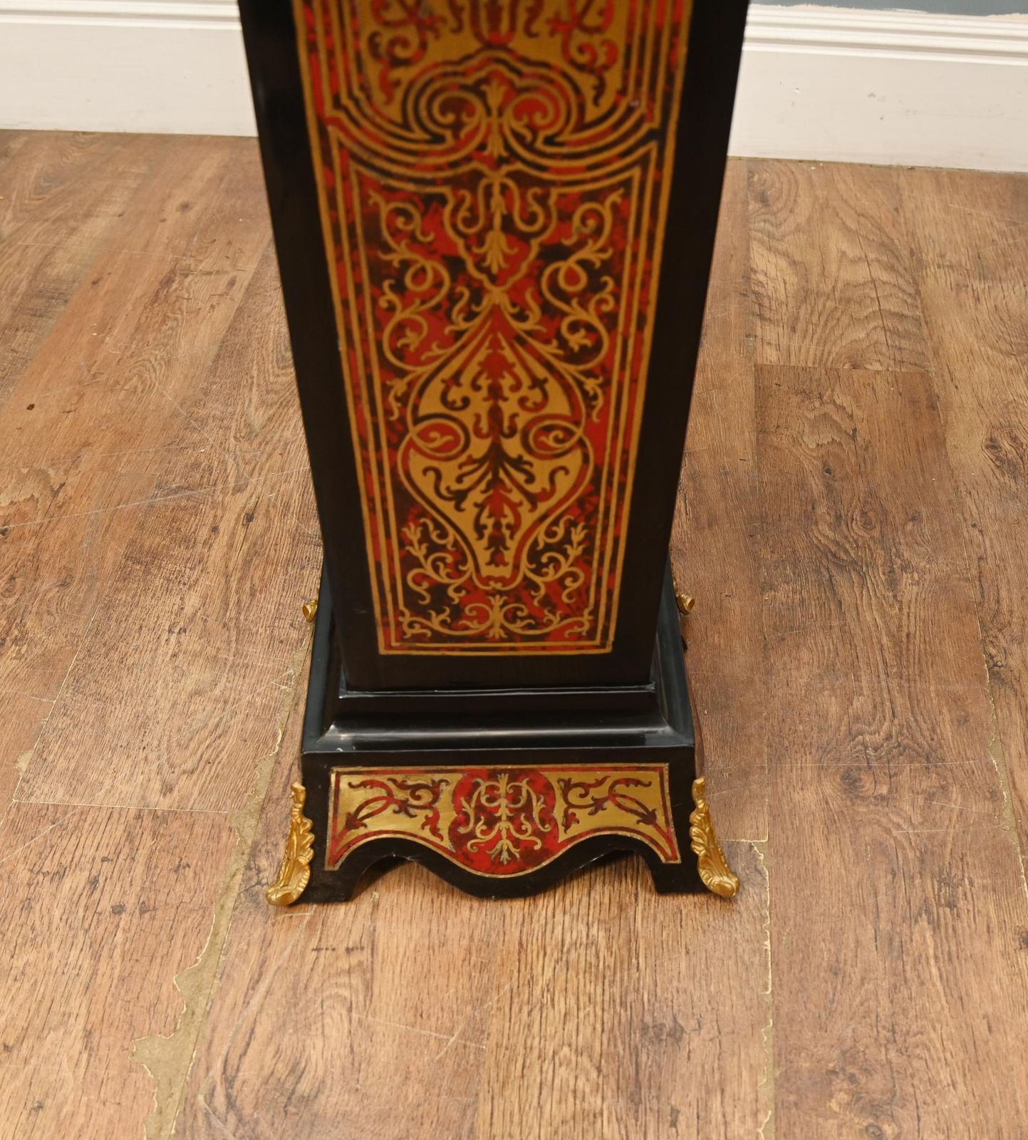Boulle Pedestal Stand Column Support Louis XV Buhl Inlay photo vintage