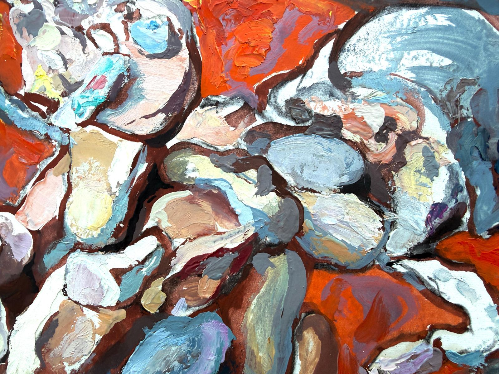 Antoni Pitxot Abstract Bullfighting Scene, Surrealist Organic Composition, Textured Oil 2014 photo vintage