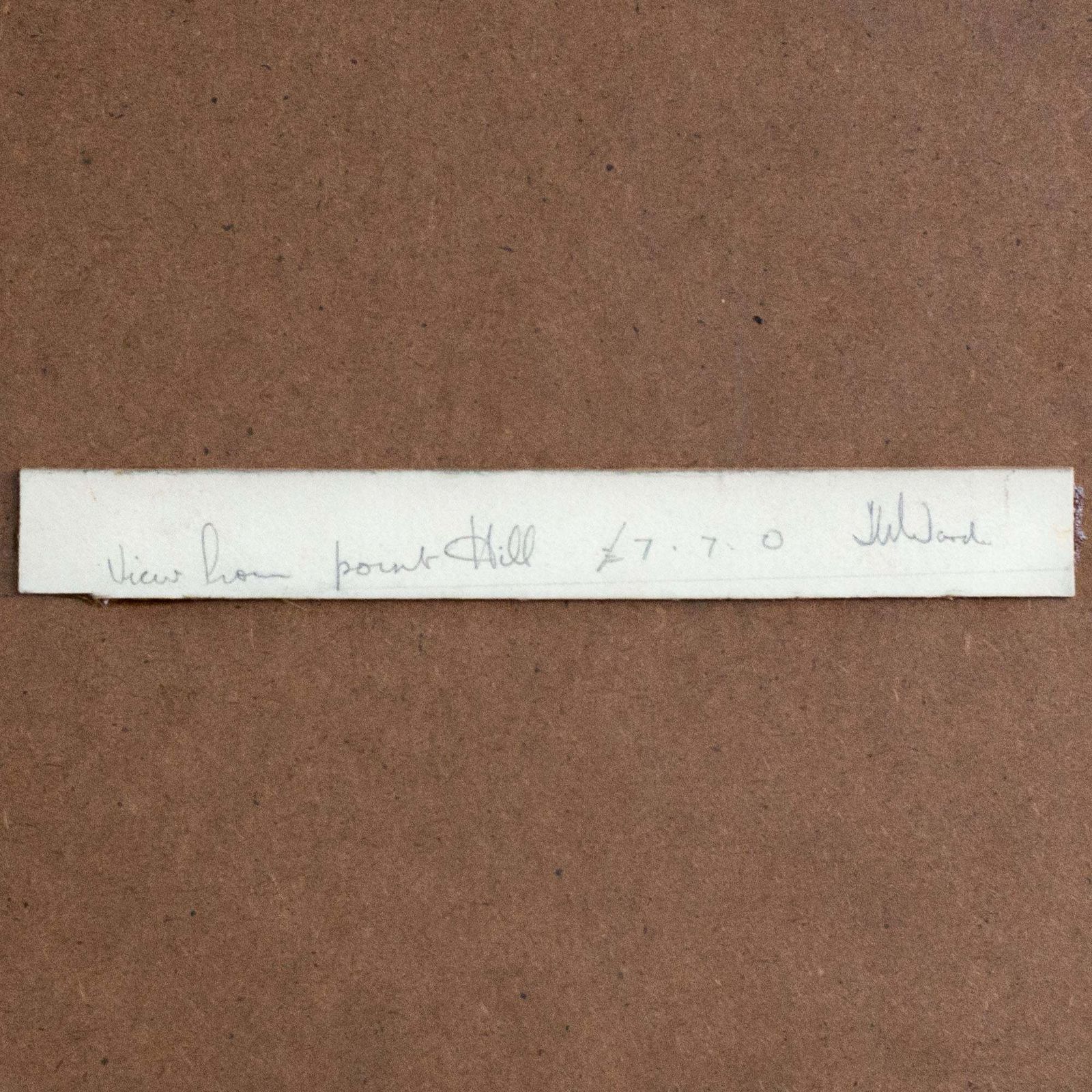Uitzicht Vanaf Point Hill – J. Ward (Opschrift Op Achterzijde) — Potloodtekening photo vintage