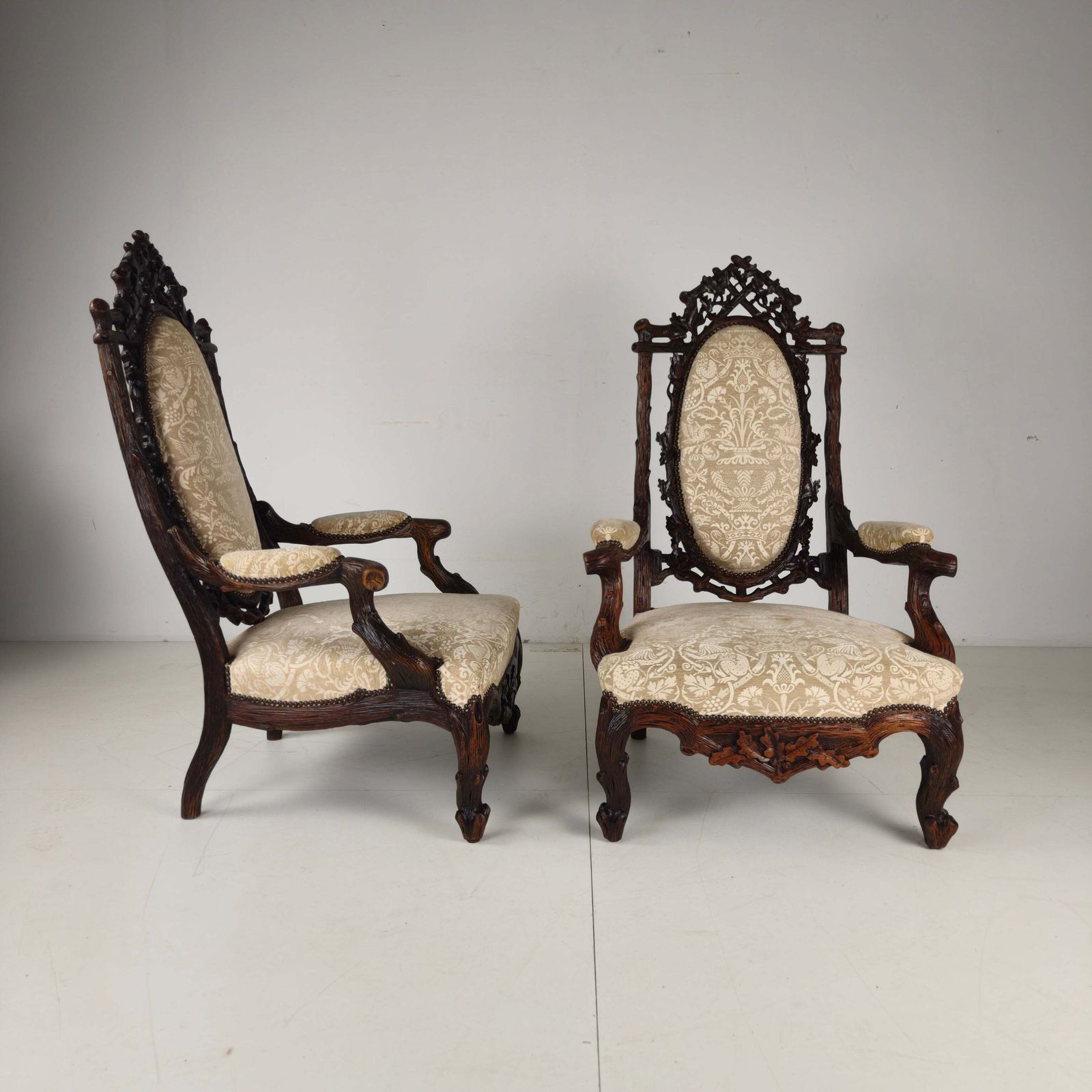 Set Of Two Black Forest Style Armchairs By Horrix – 19th Century photo furniture