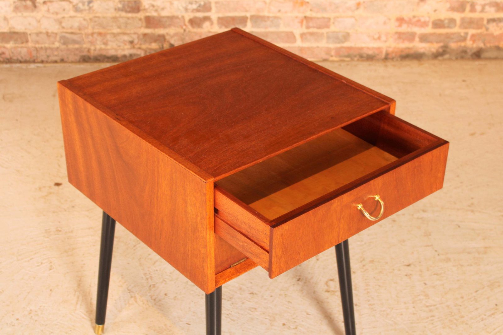 Mid Century G Plan Librenza Tola And Black Bedside Table / Night Stand, Circa 1960s photo buy