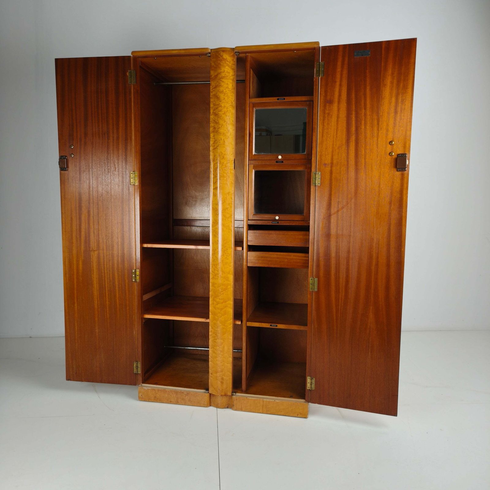 English Art Deco Gentleman’s Wardrobe By Wrighton Furniture photo for sale