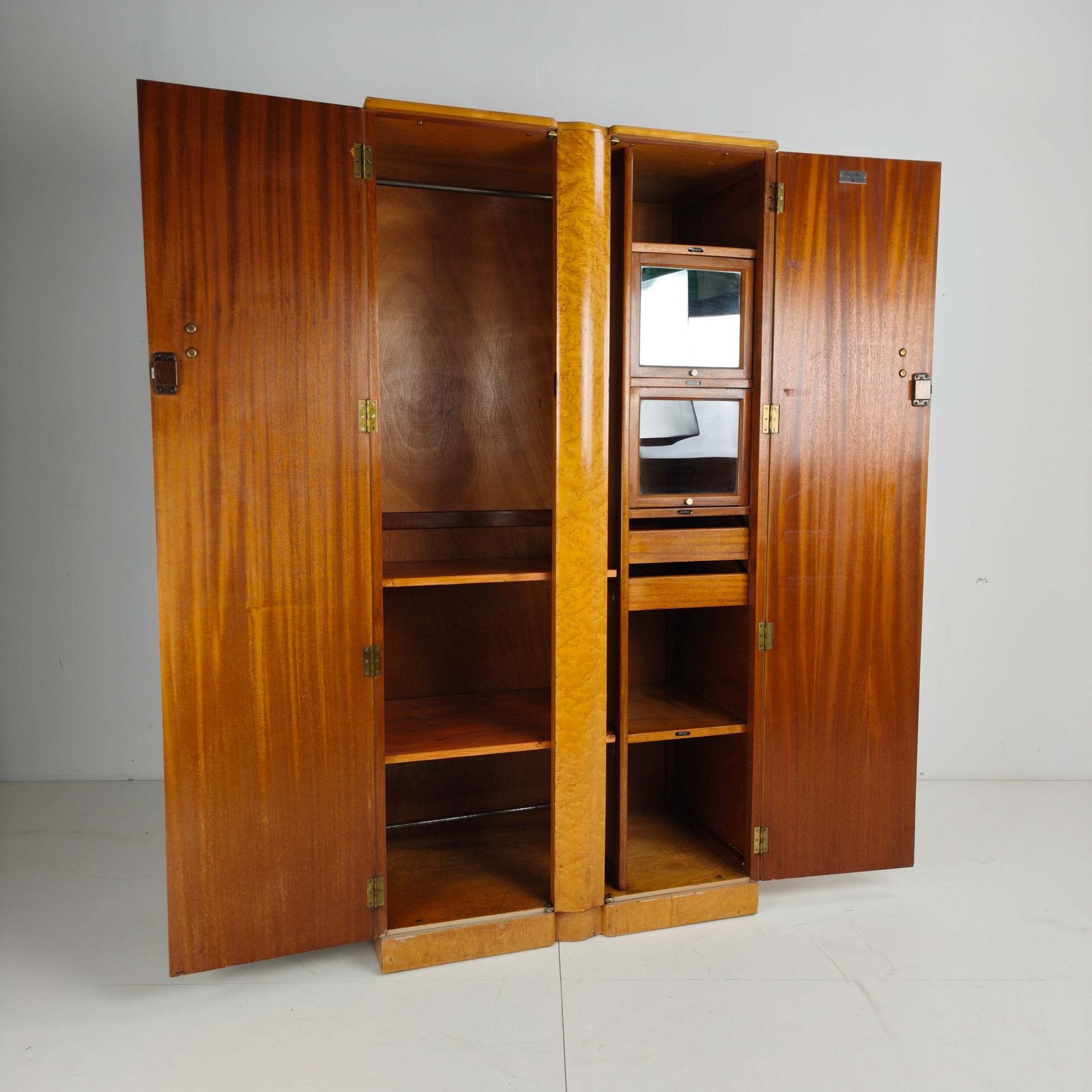 English Art Deco Gentleman’s Wardrobe By Wrighton Furniture photo buy