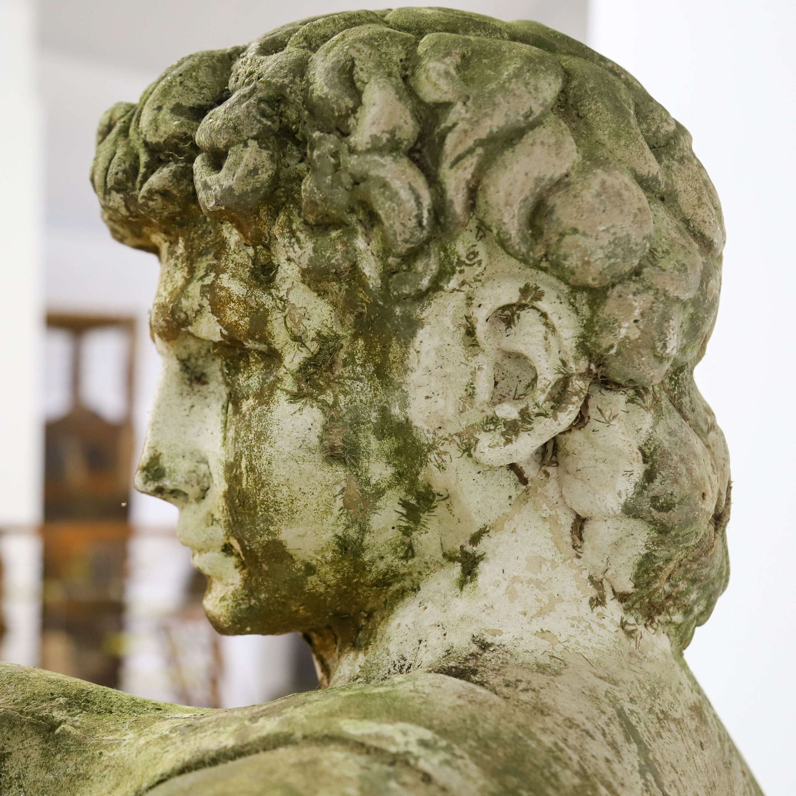 Art Early 20th‑Century Reconstituted Stone Figure Of David With Weathered Patina, C.1920 30s photo