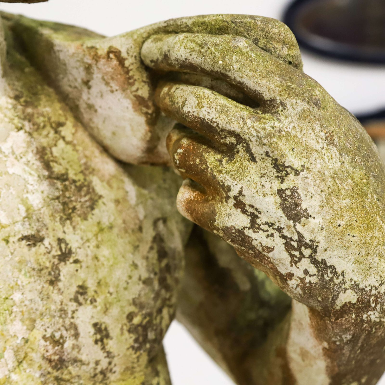 3675.0 Early 20th‑Century Reconstituted Stone Figure Of David With Weathered Patina, C.1920 30s photo