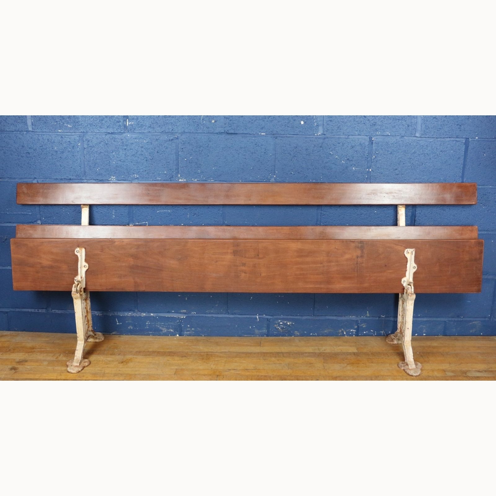 A Victorian Cast Iron Folding Bench Or Pew With Mahogany Lats By Unity Wood & Iron Co Pandiham photo for sale