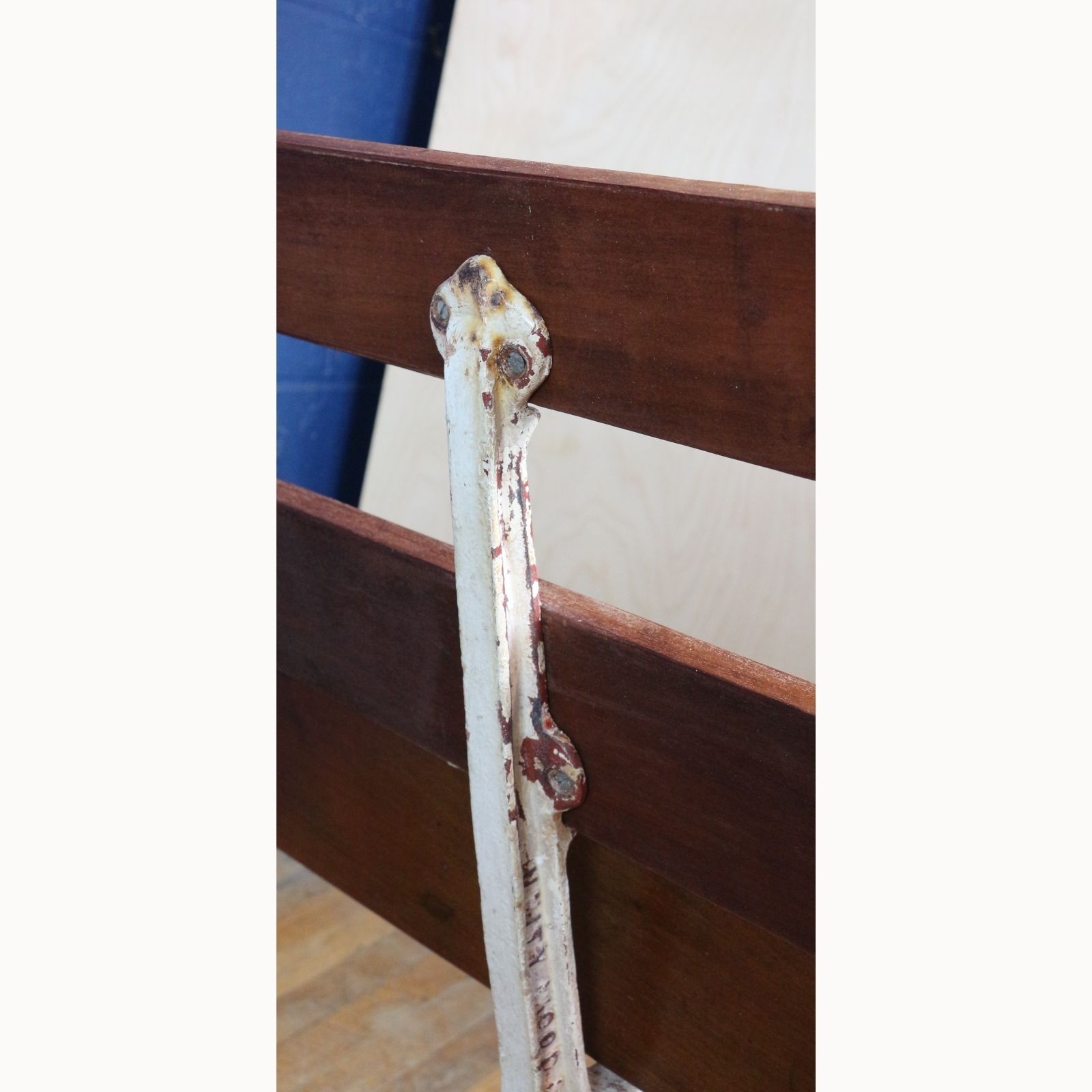 A Victorian Cast Iron Folding Bench Or Pew With Mahogany Lats By Unity Wood & Iron Co Pandiham photo buy