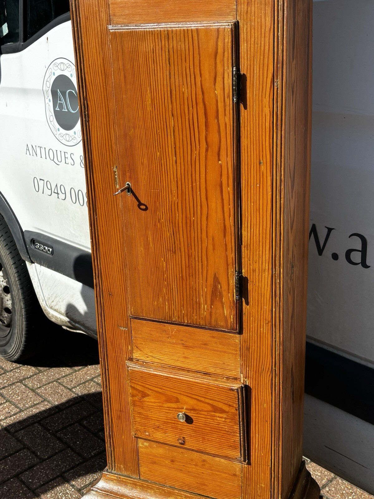 Georgian Pine Grandfather Clock Drinks Cabinet. A Useable Clock Too. photo buy