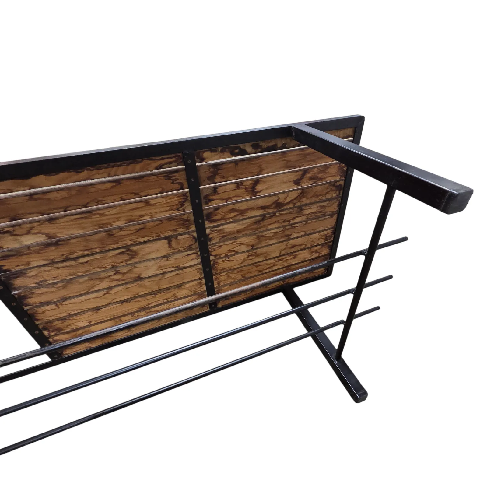 Table basse mid-century en bois, métal et lave émaillée photo vinterior