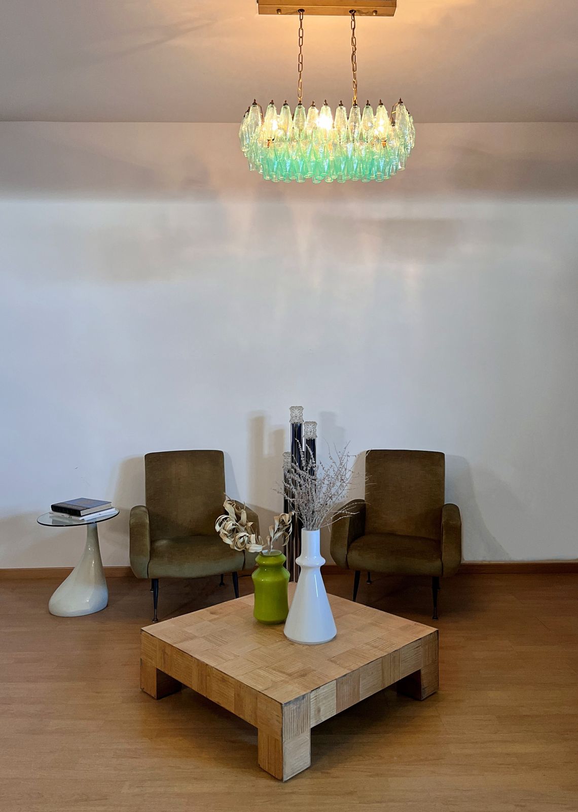 Lighting Elegant Murano Poliedri Chandelier   Carlo Scarpa   84 Turquoise Glasses photo