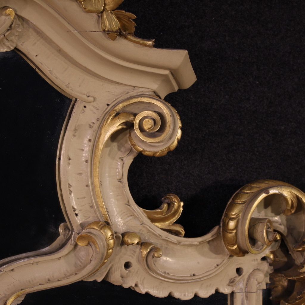 Great Lacquered And Gilded Louis XV Style Mirror From The 20th Century photo vinterior