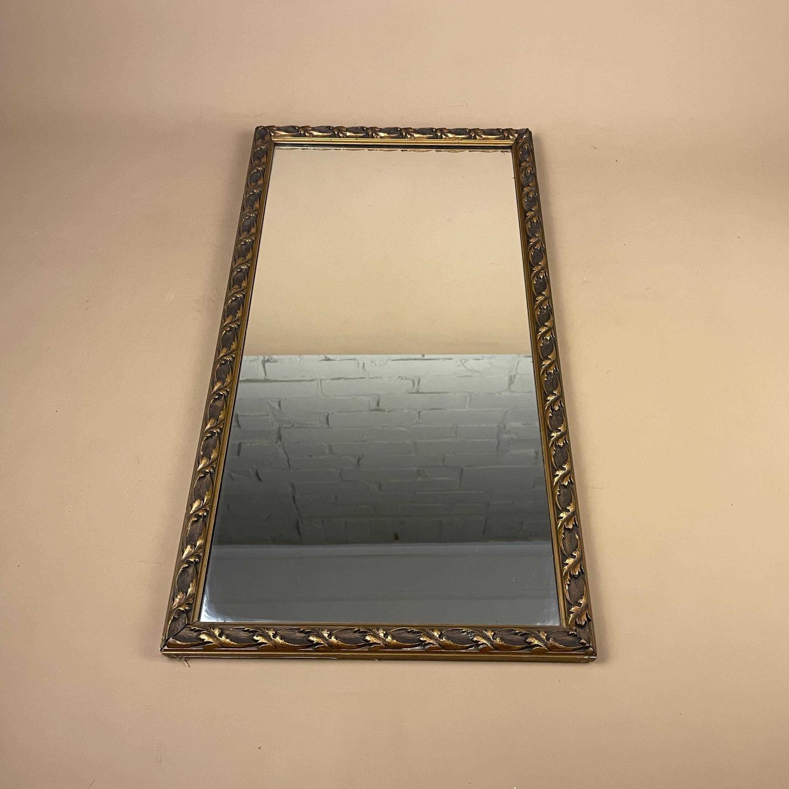 Antique Style Wooden Wall Mirror Rectangle Portrait Gold Ornate Patterned Frame Bedroom Hallway Decorative Tall.