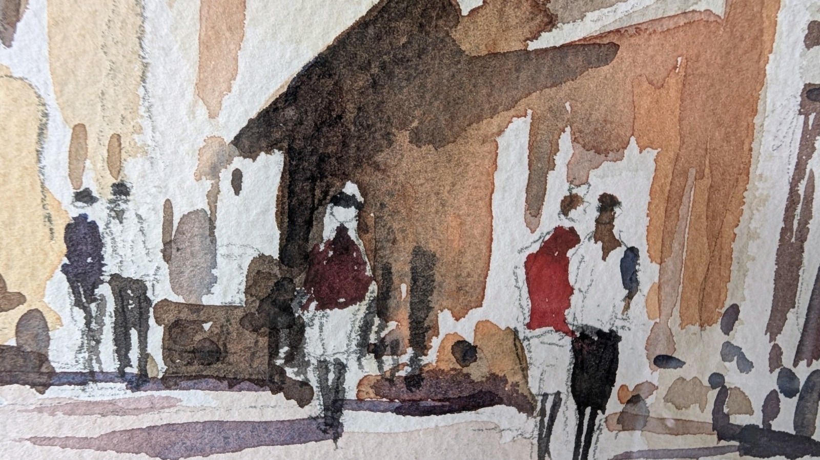 Philip Naviasky Watercolour Painting Moroccan Spanish Village Scene Mid Century photo 275.0