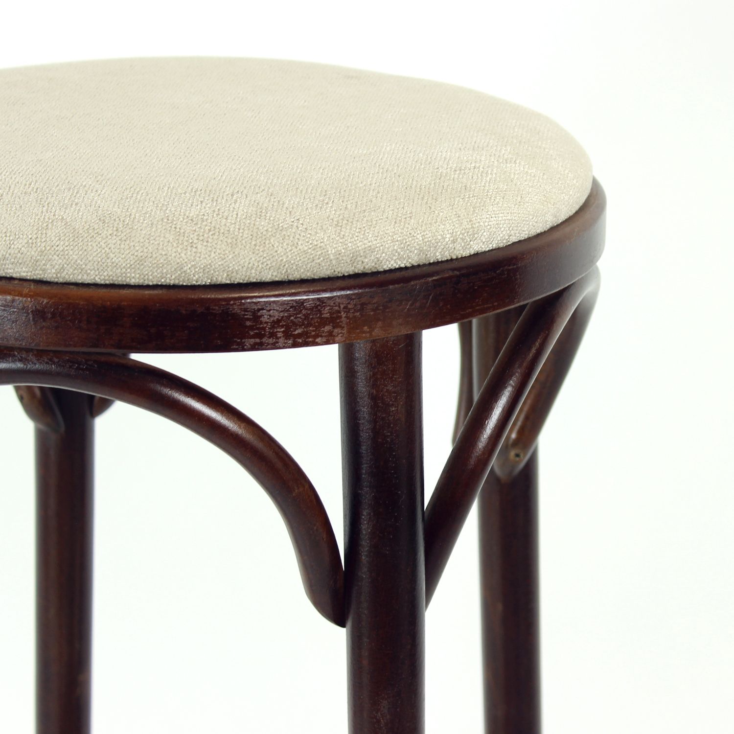 Pair Of 2 Thonet Design Bentwood Bar Stools No. 73 By Ton, 1950s photo Furniture
