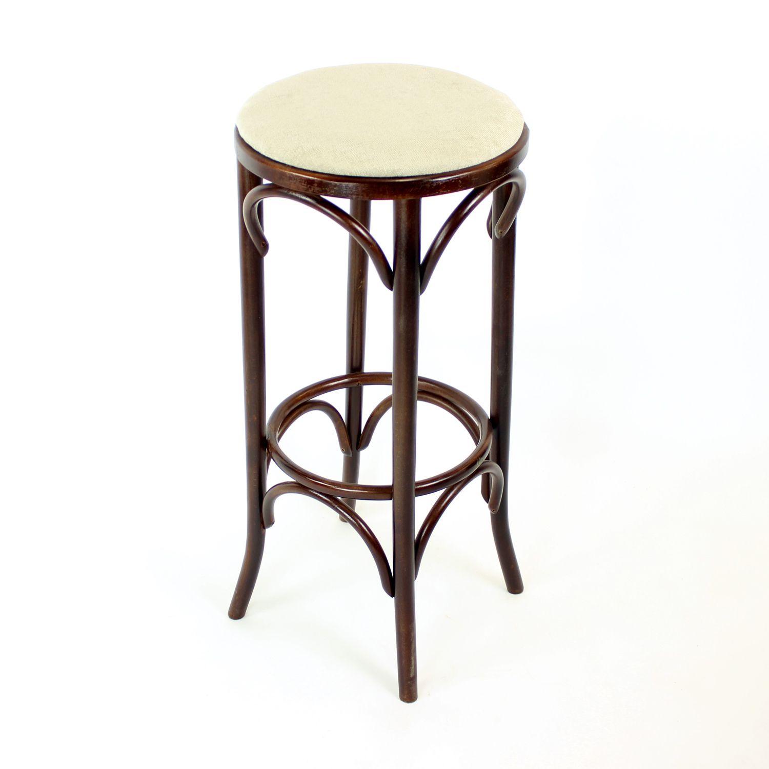 Pair Of 2 Thonet Design Bentwood Bar Stools No. 73 By Ton, 1950s