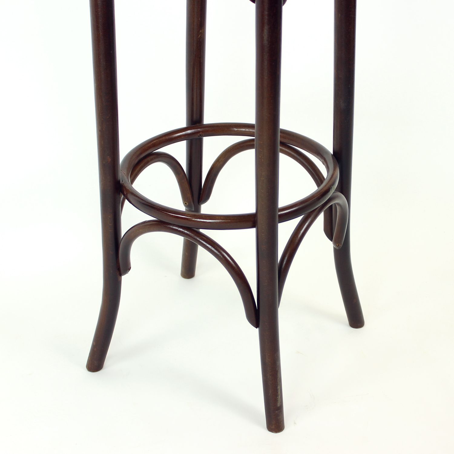 Pair Of 2 Thonet Design Bentwood Bar Stools No. 73 By Ton, 1950s photo vinterior