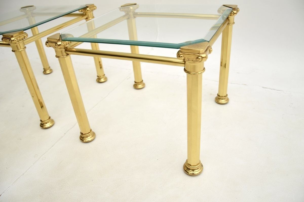Pair Of Vintage French Brass Side Tables photo buy