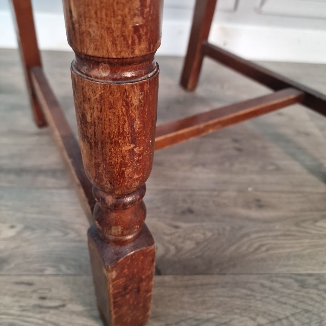 photo furniture Vintage Wooden Dining Chair – Art Deco Brown Vinyl Seat Rustic Traditional Retro