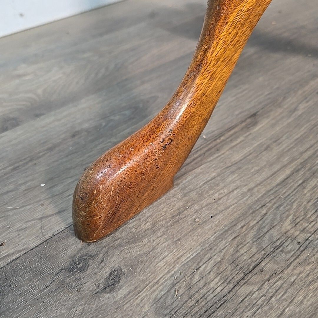 photo for sale Antique Pedestal Wine Table Charles Barr Scalloped Edge – Yew Wood – Pie Crust