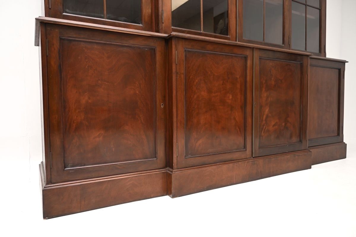 Antique Georgian Style Mahogany Breakfront Bookcase photo Furniture