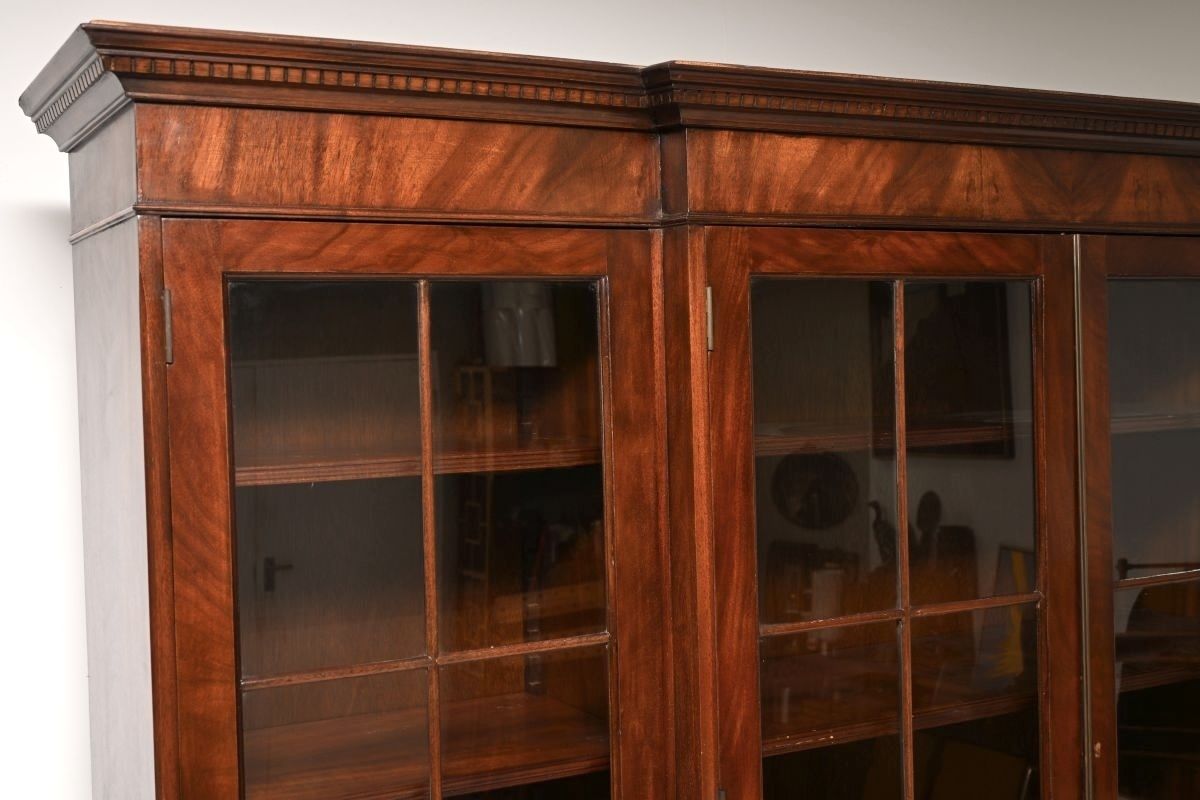 Antique Georgian Style Mahogany Breakfront Bookcase photo vinterior
