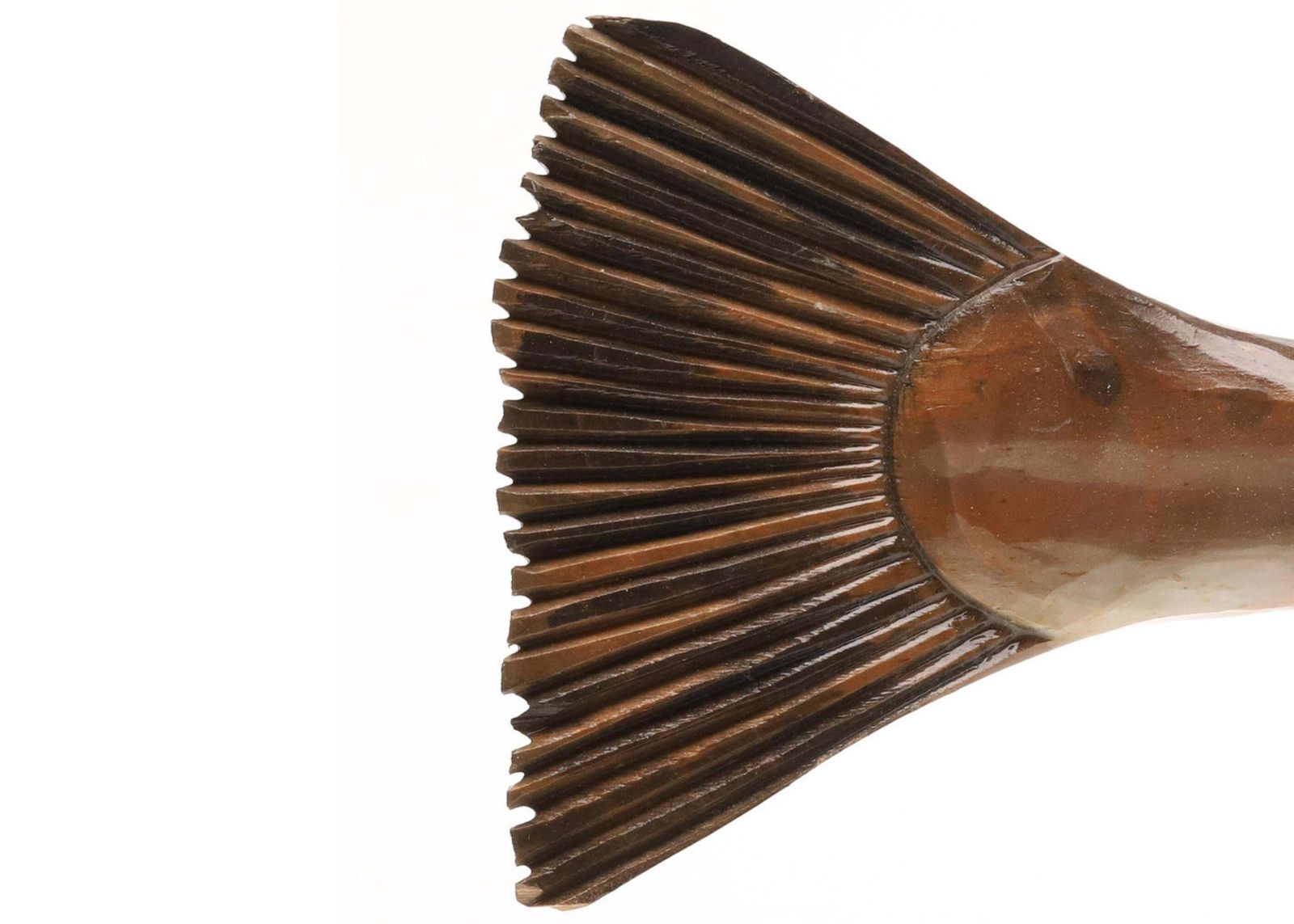 Elegant Fish Hand Carved Wooden Cod Wall Sculpture Jan Nilsson, Scandinavian Art photo vinterior