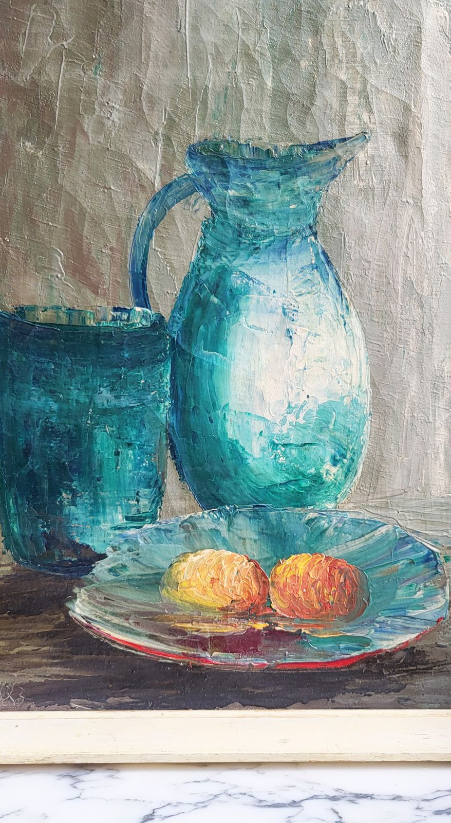 Framed Still Life Painting, Oil On Canvas, Signed, 1983 photo for sale